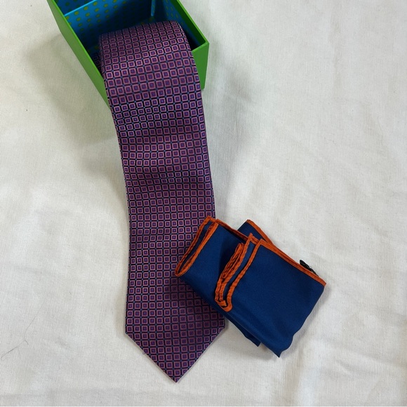 Ted Baker London necktie and pocket square New in Box - Picture 4 of 11